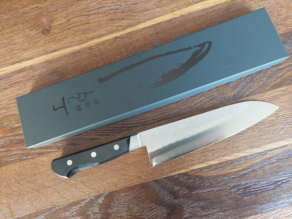 Yasuda Kotetsu Aogami Carbon Santoku 18cm